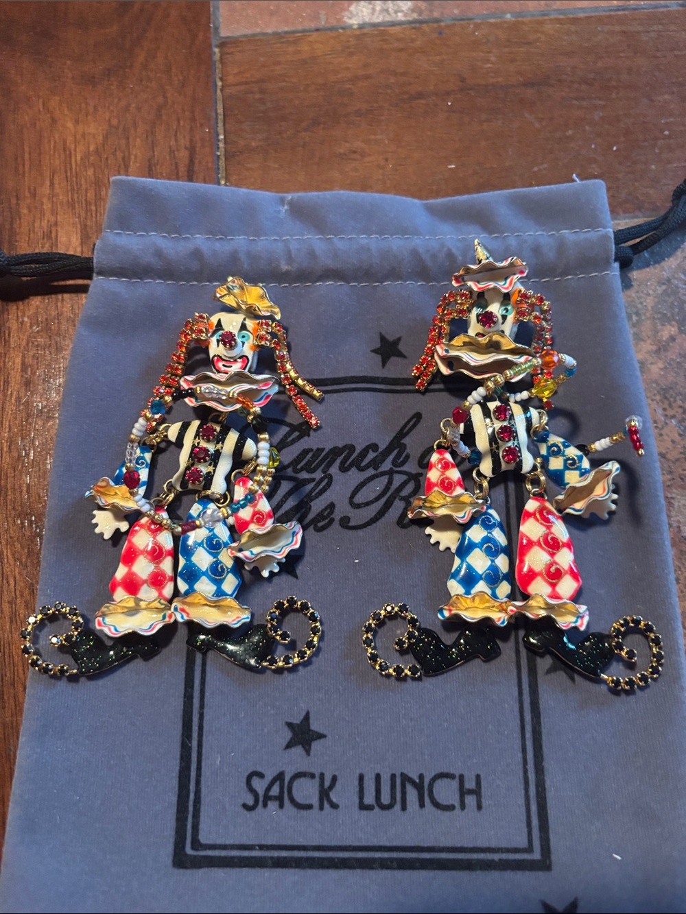 Lunch At The Ritz CLOWNS clip Earrings!!